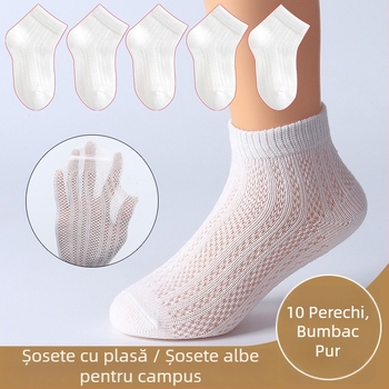Șosete de copii din bumbac pentru vară, subțiri, respirabile, cu plasă, unisex