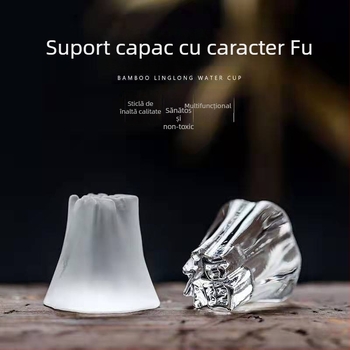 Set capac de sticlă, ceainic din sticlă lucrat manual, capac din cristal, ornamente transparente în formă de diamant, accesorii pentru setul Kung Fu de ceai pentru uz casnic