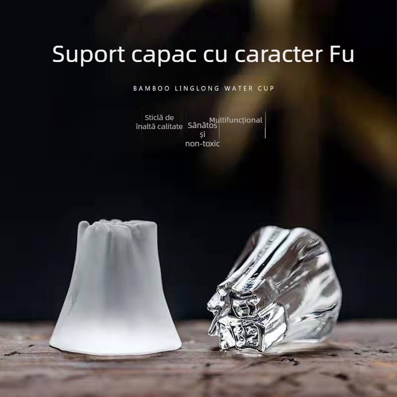 Set capac de sticlă, ceainic din sticlă lucrat manual, capac din cristal, ornamente transparente în formă de diamant, accesorii pentru setul Kung Fu de ceai pentru uz casnic