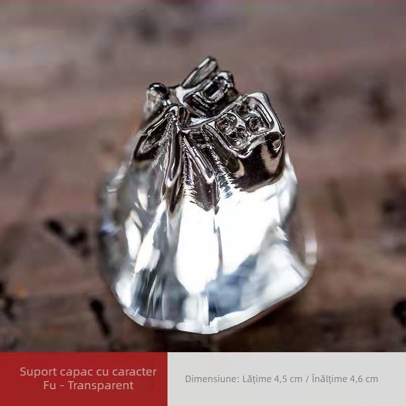 Set capac de sticlă, ceainic din sticlă lucrat manual, capac din cristal, ornamente transparente în formă de diamant, accesorii pentru setul Kung Fu de ceai pentru uz casnic
