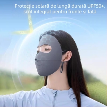 Mască de protecție solară pentru femei, protecție UV, material ușor din mătase gheață, respirabilă, mască cu acoperire completă a feței, pentru condus și ciclism