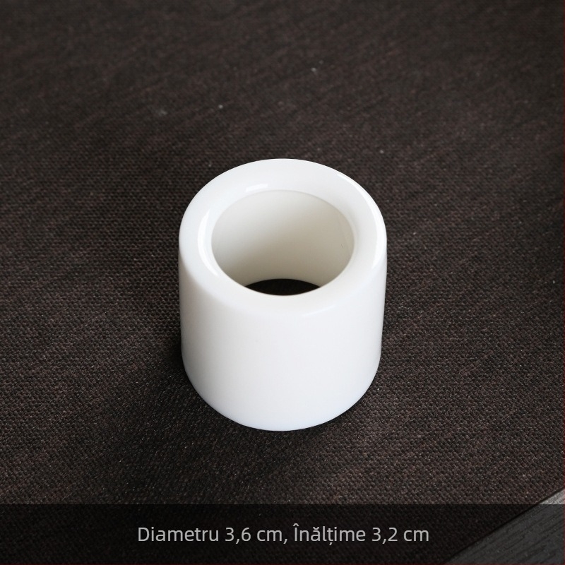 Suport pentru capac din porțelan alb, cu model noros, pentru set Gongfu de ceai, ornament pentru ceremonia ceaiului