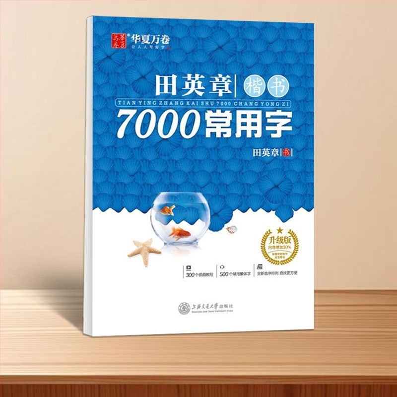 Tian Yingzhang Scriere Regulată: 7000 caractere uzuale – Caiet de exerciții pentru caligrafie Xingkai cu instrument dur pentru elevi și adulți