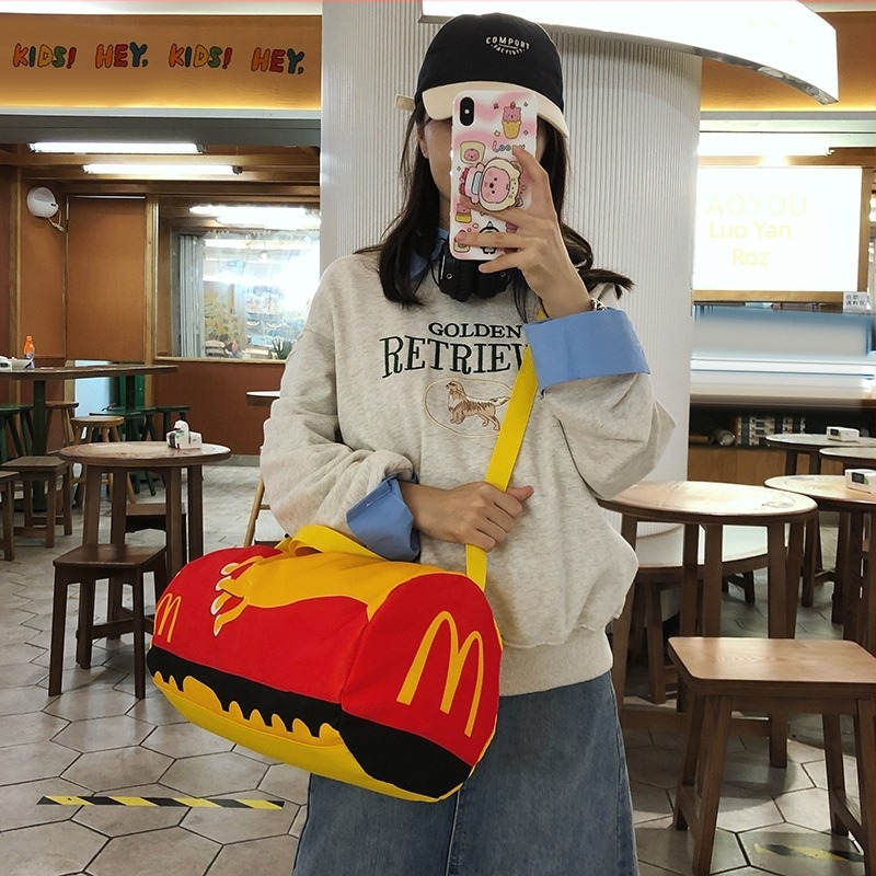 Geantă cilindrică din nylon și pânză pentru femei, stil urban casual, geantă crossbody, 2025 modă