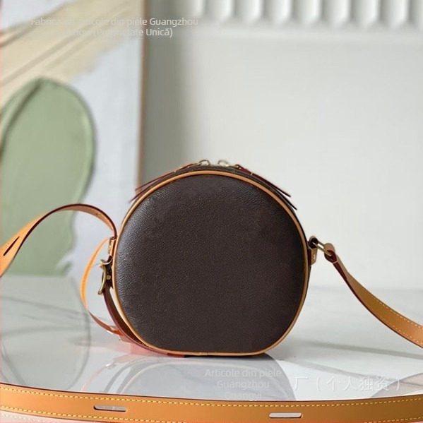 2026 Souple clasică, geantă rotundă pentru femei cu monogramă, imprimeu de înaltă calitate, curea crossbody mică