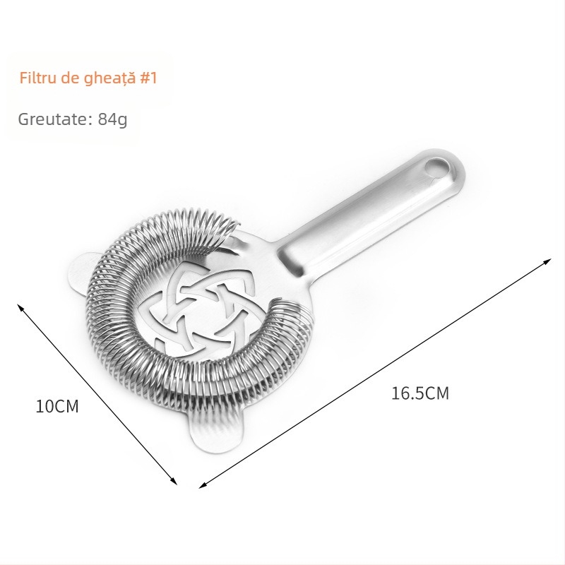Filtru de gheață din oțel inoxidabil 304 cu găuri, pentru cocktailuri, instrument de bar