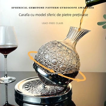 Decantator de vin rotativ din cristal, de lux, pentru uz casnic