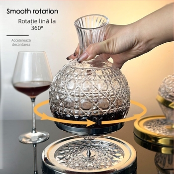 Decantator de vin rotativ din cristal, de lux, pentru uz casnic