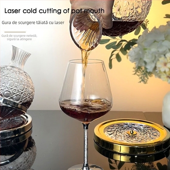 Decantator de vin rotativ din cristal, de lux, pentru uz casnic