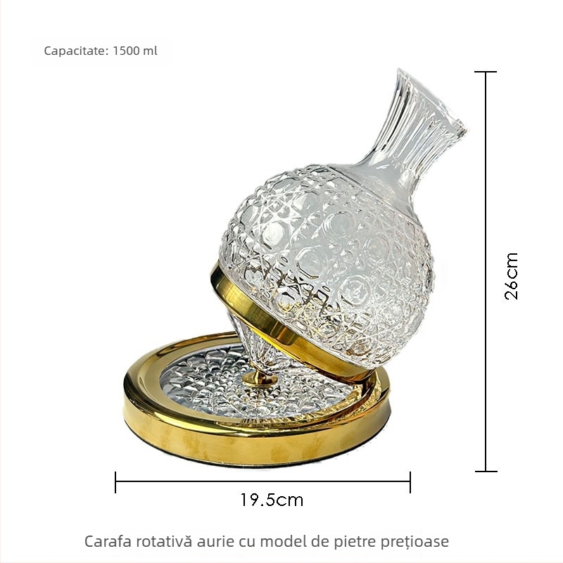 Decantator de vin rotativ din cristal, de lux, pentru uz casnic