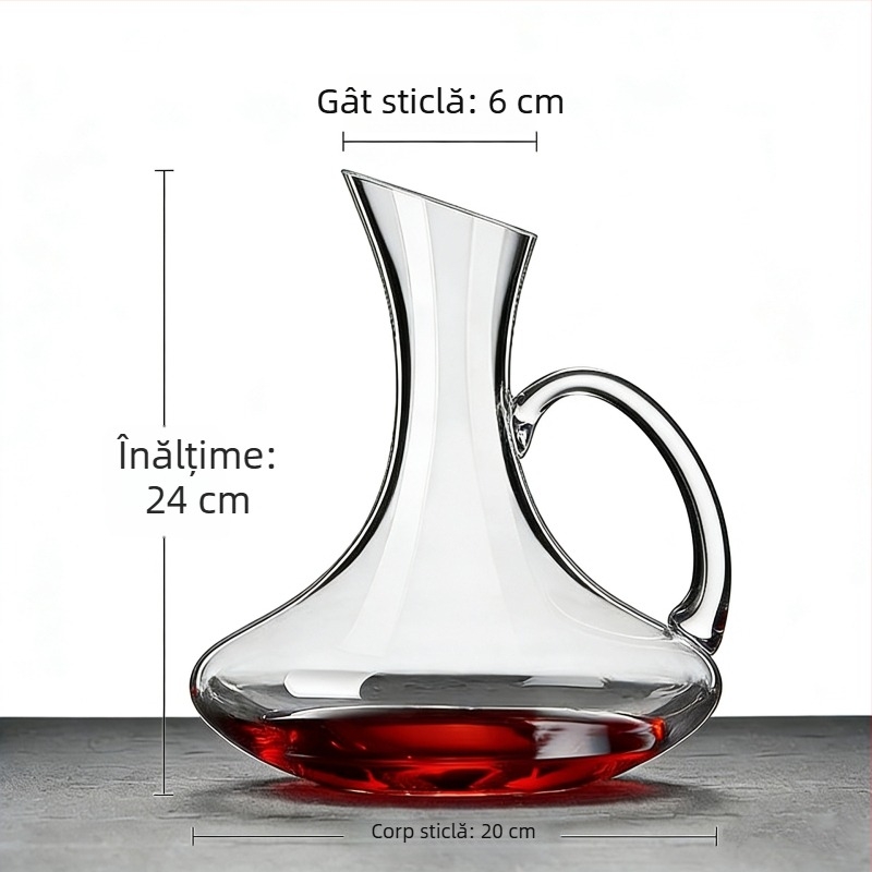Set de decantare pentru vin din sticlă, capacitate mare, design modern minimalist