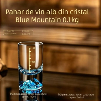 Set elegant de pahare baijiu cu dozator, sticlă cristal, Blue Mountain, 1-2 liang, stil chinezesc
