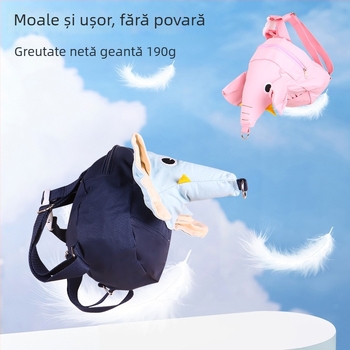Rucsac pentru copii anti-pierdere, cu model elefant, bretea de tractiune pentru grădiniță