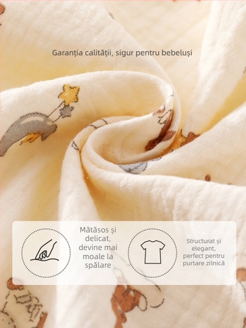 Set din două piese, bumbac imprimat, mâneci scurte, vară, pentru copii, unisex