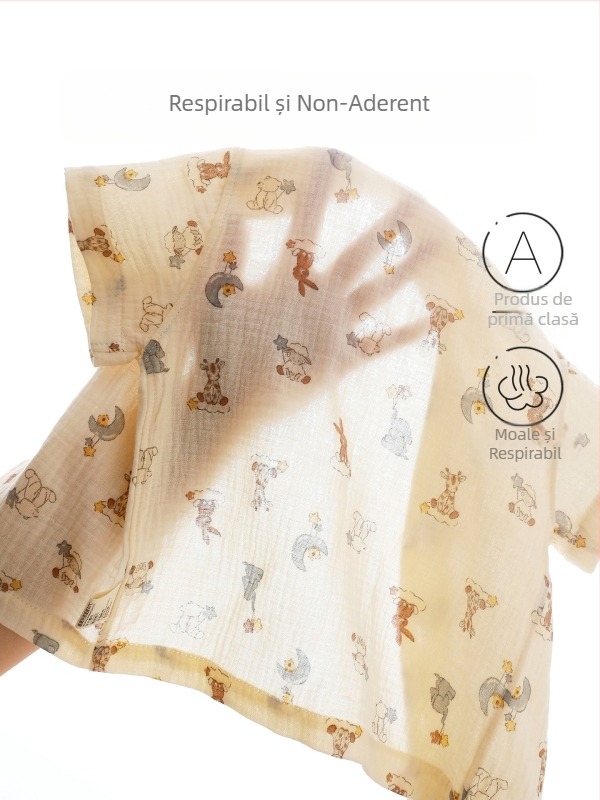 Set din două piese, bumbac imprimat, mâneci scurte, vară, pentru copii, unisex