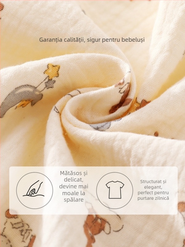 Set din două piese, bumbac imprimat, mâneci scurte, vară, pentru copii, unisex