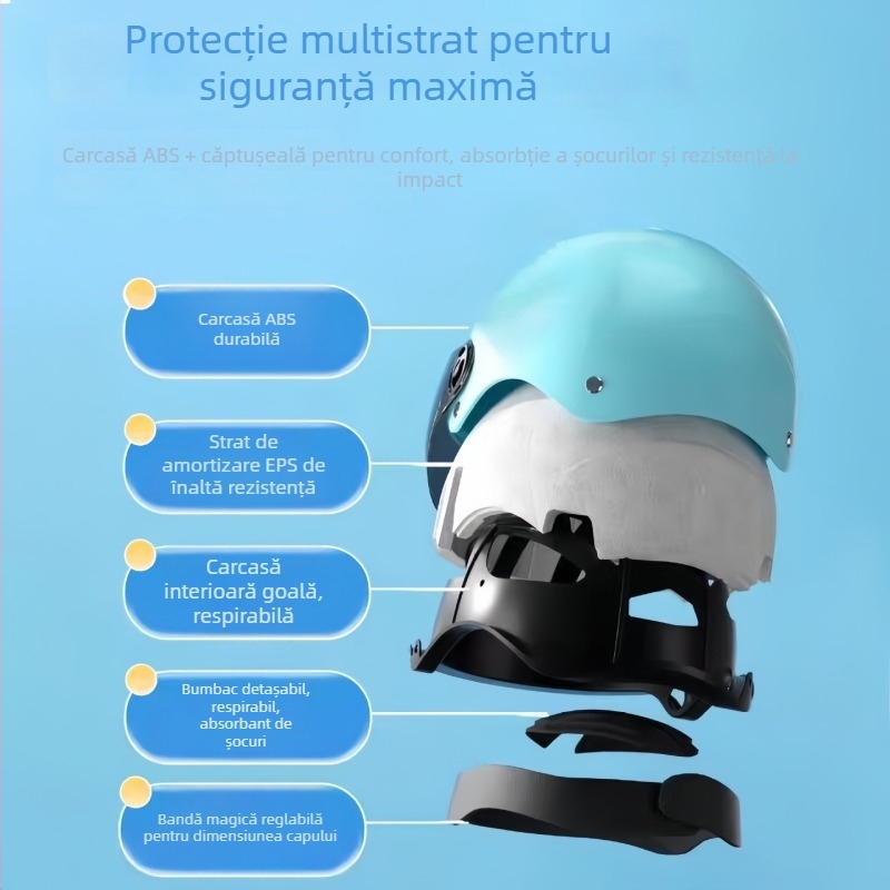 Cască personalizată pentru copii pentru bicicletă electrică, certificat 3C, protecție solară de vară, ușoară și sigură pentru 4–12 ani