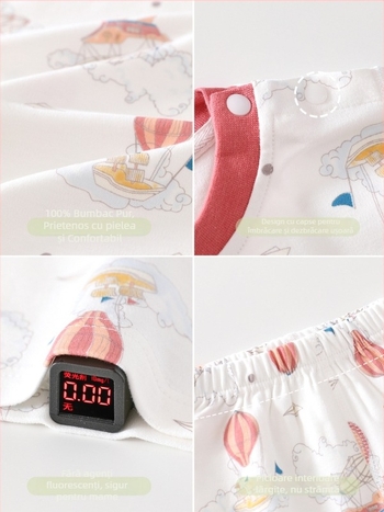 Set din două piese din bumbac pentru bebeluși: tricou cu mâneci lungi și pantaloni, pentru primăvară, toamnă și iarnă