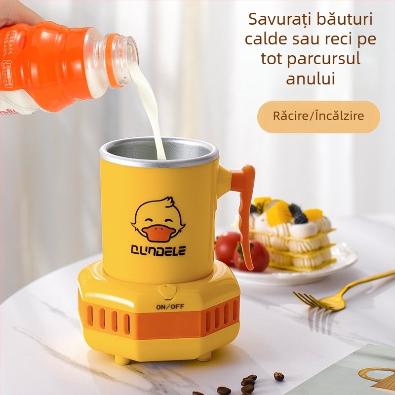 Cană portabilă duală pentru răcire și încălzire, mini cană compactă pentru bere, băuturi și produse lactate