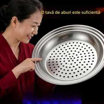 Set de tavi de aburi versatil, în mai multe dimensiuni, pentru mic dejun, fructe de mare și hot pot – oțel inoxidabil, suport de abur pentru uz casnic, aburator îngroșat, coș și plasă de abur