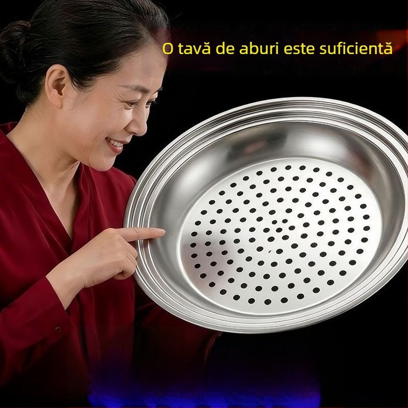 Set de tavi de aburi versatil, în mai multe dimensiuni, pentru mic dejun, fructe de mare și hot pot – oțel inoxidabil, suport de abur pentru uz casnic, aburator îngroșat, coș și plasă de abur