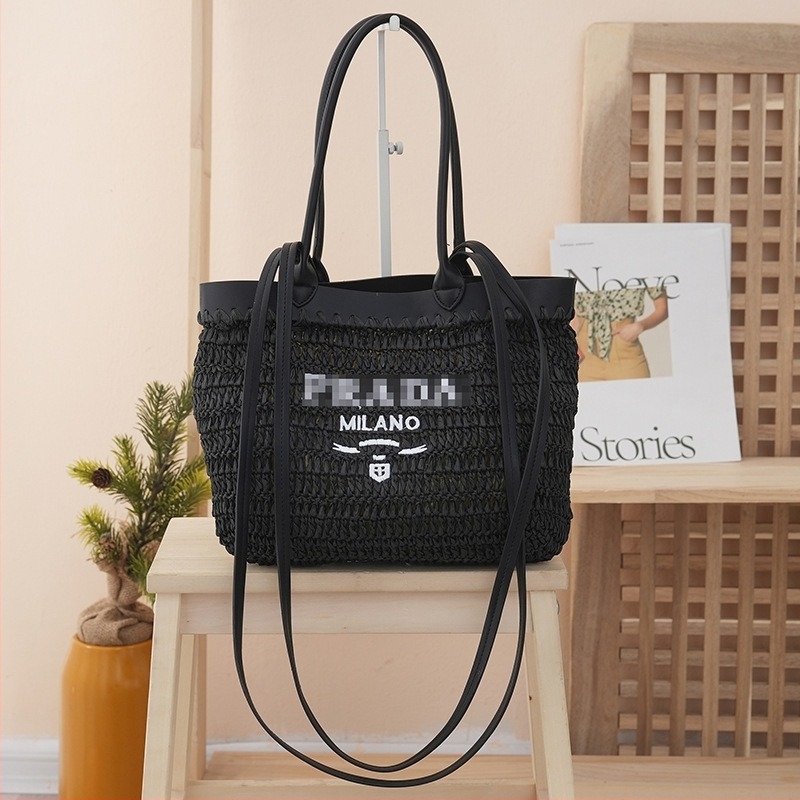 Geantă din paie, țesătură împletită, capacitate mare, curea de umăr – crossbody pentru femei