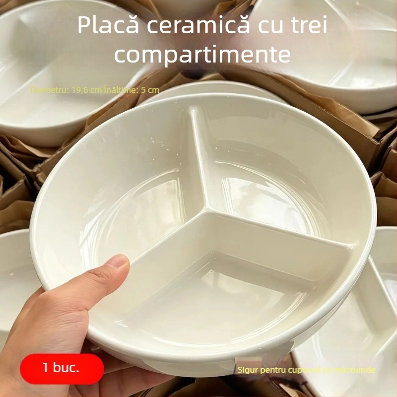 Tava ceramică pentru aburi cu trei compartimente
