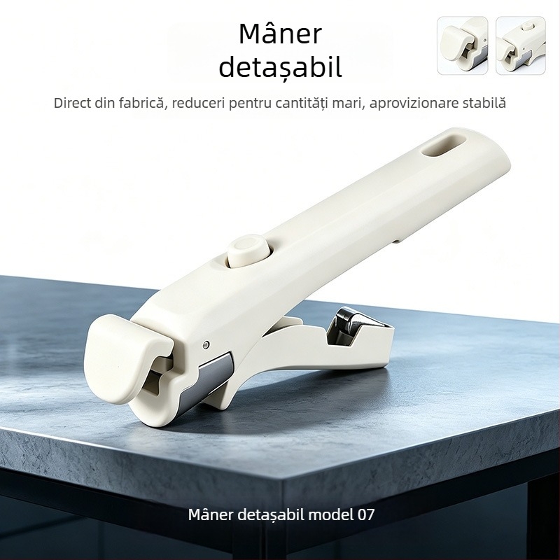 Mâner detașabil personalizat pentru oale, clemă universală și eliberare rapidă, mâner de oală multifuncțional