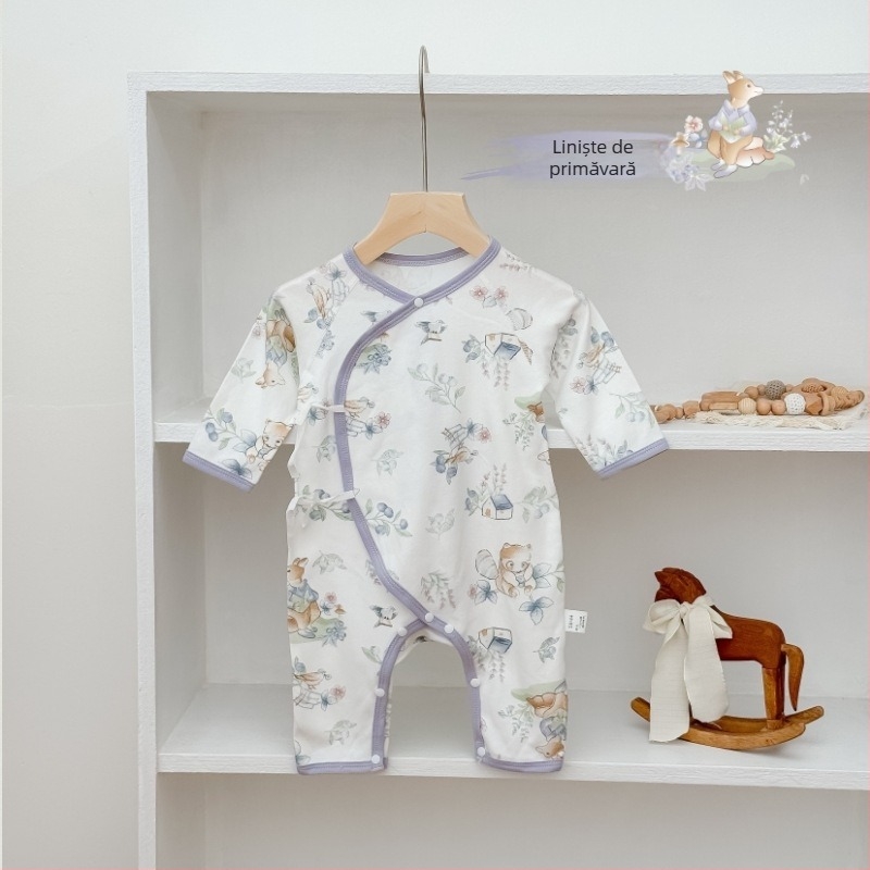 Salopetă din bumbac cu mânecă lungă pentru bebeluți, unisex, nou-născuți, stil monahal, pentru toate anotimpurile