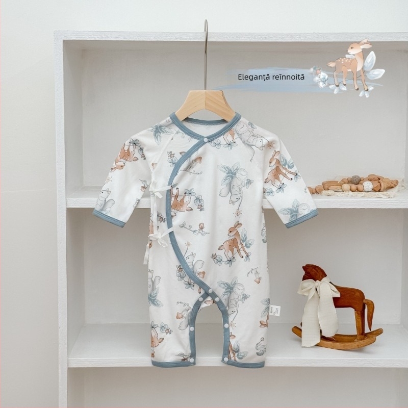 Salopetă din bumbac cu mânecă lungă pentru bebeluți, unisex, nou-născuți, stil monahal, pentru toate anotimpurile