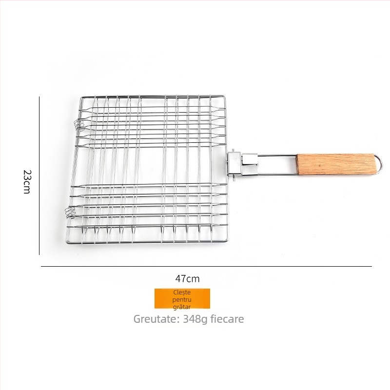 Clema rabatabilă pentru pește la grătar, grătar exterior, plasă pentru pește și hamburger
