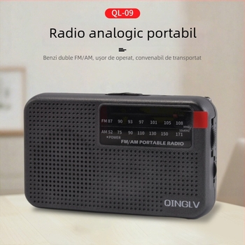 Radio analog cu două benzi FM/AM, cu indicator