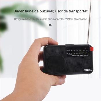 Radio analog cu două benzi FM/AM, cu indicator