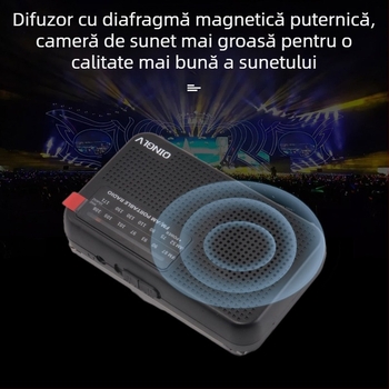 Radio analog cu două benzi FM/AM, cu indicator