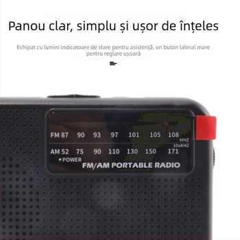 Radio analog cu două benzi FM/AM, cu indicator