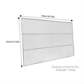 Grilă mare pentru cuptor din oțel inoxidabil 304, plasă cu găuri pătrate 780×540 mm, grilă de uscare
