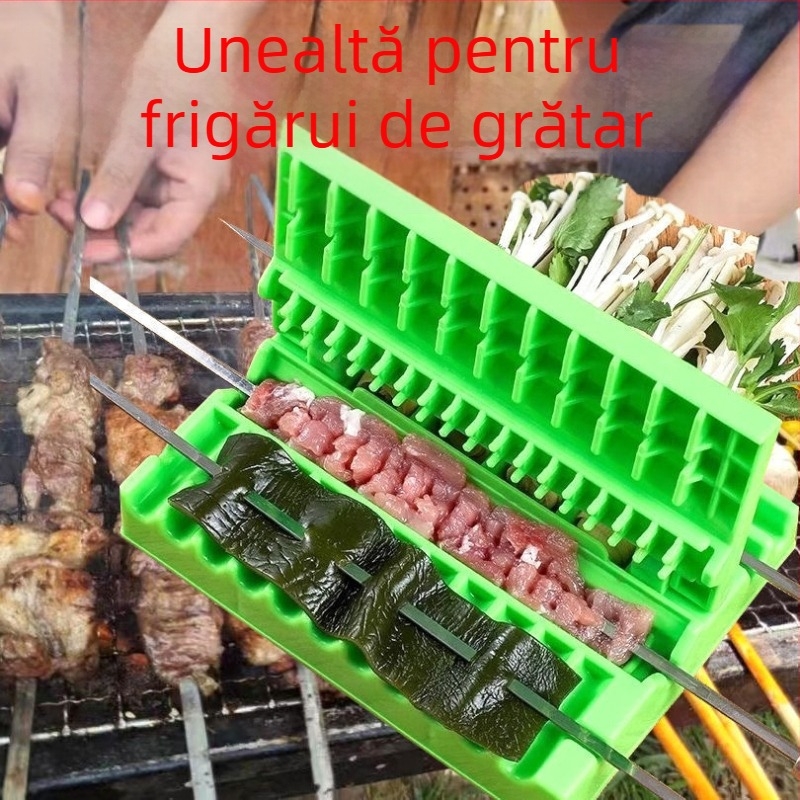 Unealtă multifuncțională pentru grătar de uz casnic, dispozitiv manual rapid pentru înșirarea frigăruilor de miel