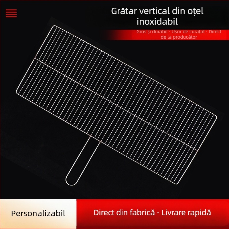Grilă din oțel inoxidabil cu mâner, grill vertical cu un singur strat pentru carne și legume