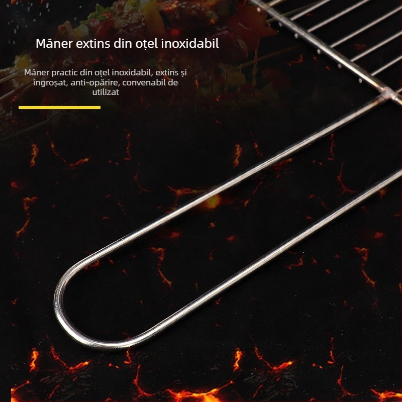 Grilă din oțel inoxidabil cu mâner, grill vertical cu un singur strat pentru carne și legume
