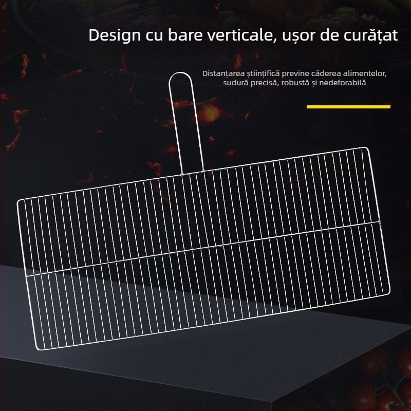 Grilă din oțel inoxidabil cu mâner, grill vertical cu un singur strat pentru carne și legume