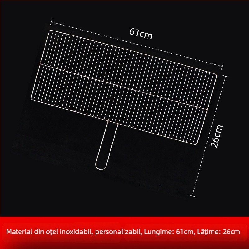 Grilă din oțel inoxidabil cu mâner, grill vertical cu un singur strat pentru carne și legume