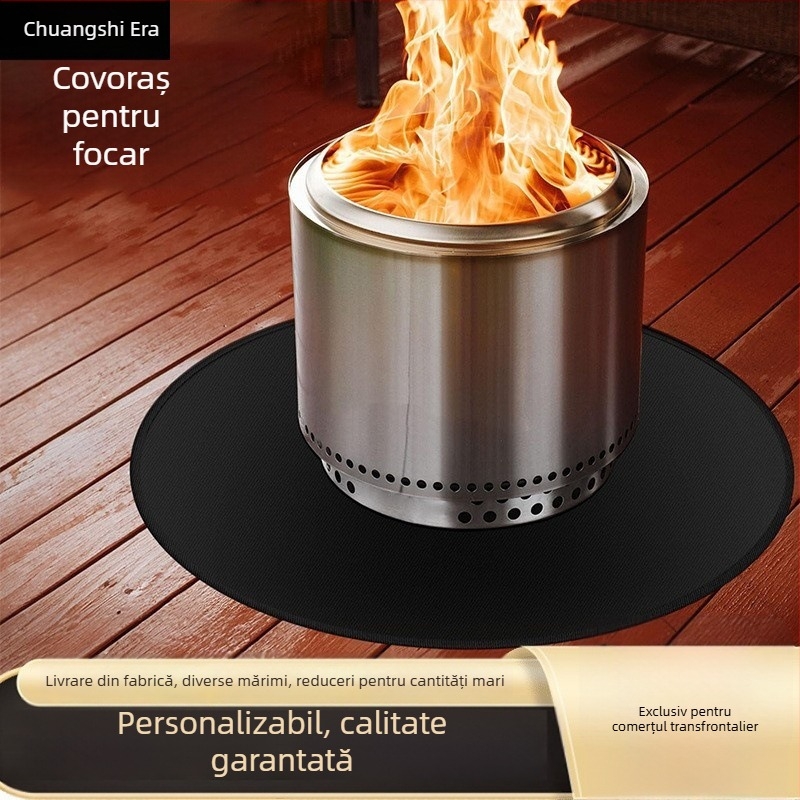 Covoraș rezistent la ulei și pete, antiaderent, ignifug și izolație termică pentru terasă și grătar; fibră de sticlă cu silicon
