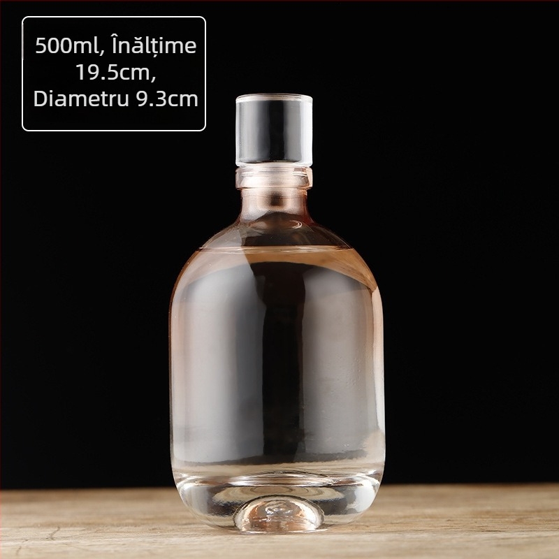 Sticlă de sticlă cu nuanțe gradient pentru lichior, 500 ml, recipient transparent pentru vin de fructe și fermentare acasă.