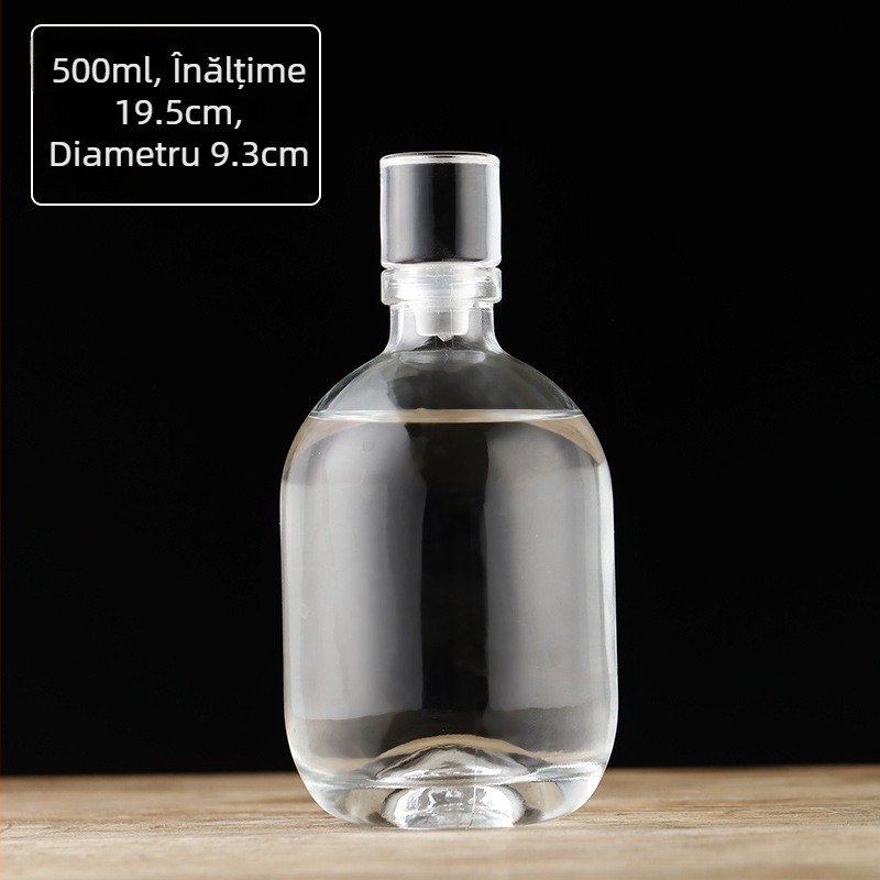 Sticlă de sticlă cu nuanțe gradient pentru lichior, 500 ml, recipient transparent pentru vin de fructe și fermentare acasă.