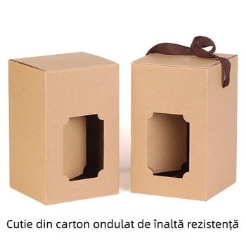 Cutie cadou cu fereastră din carton pentru sticlă de vin de 500 ml