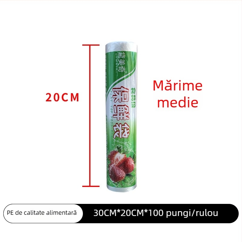 Saci de depozitare de unică folosință, pentru alimente, cu rolă sigilantă pentru uz casnic, mai groși pentru fructe și bucătărie, compatibili cu cuptorul cu microunde