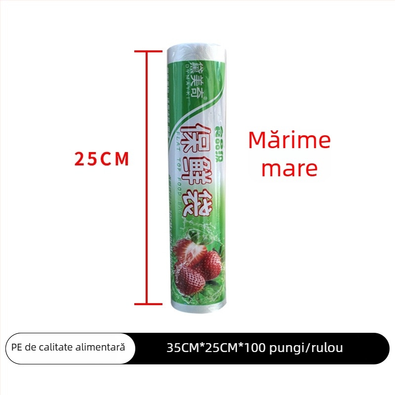 Saci de depozitare de unică folosință, pentru alimente, cu rolă sigilantă pentru uz casnic, mai groși pentru fructe și bucătărie, compatibili cu cuptorul cu microunde