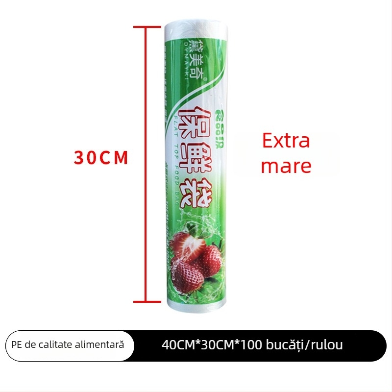 Saci de depozitare de unică folosință, pentru alimente, cu rolă sigilantă pentru uz casnic, mai groși pentru fructe și bucătărie, compatibili cu cuptorul cu microunde