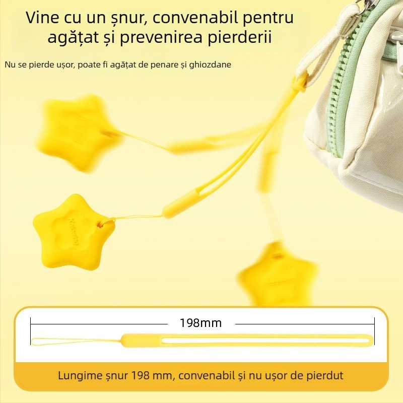 Radieră în formă de stea, anti-pierdere, ștergere precisă, rezistentă la uzură, cu șnur încorporat, multifuncțională, textură pielii asemănătoare dopamină