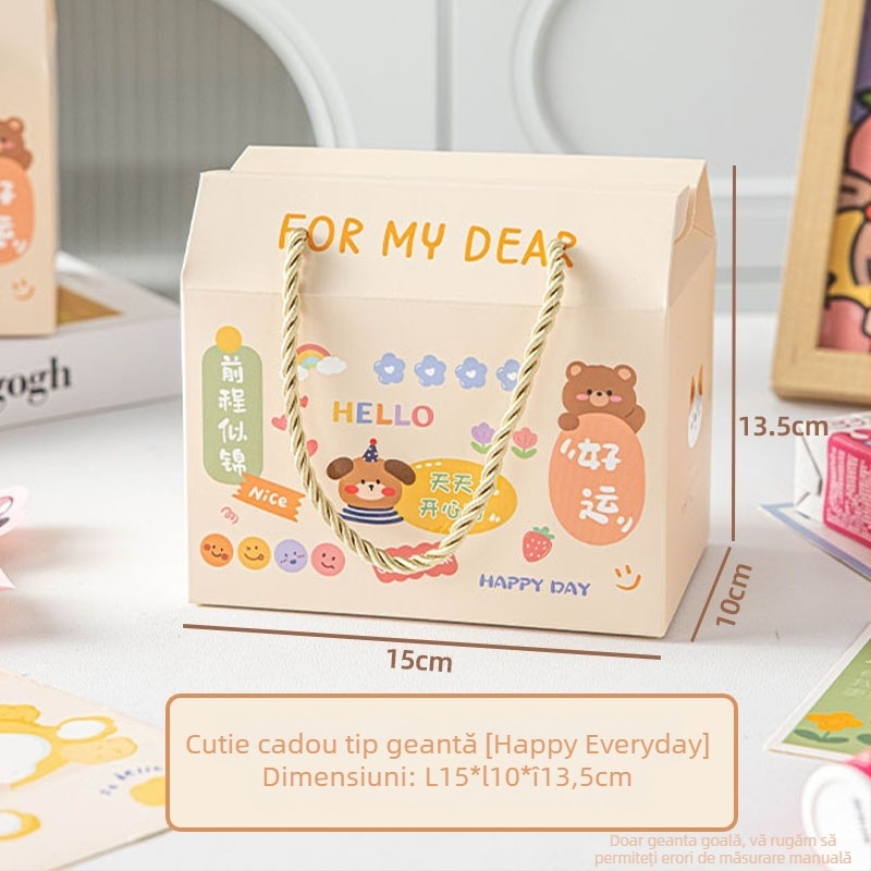 Pungi pentru ambalarea bomboanelor și cutii pentru gustări, sacoșe de cadouri goale cu design desene animate pentru grădiniță
